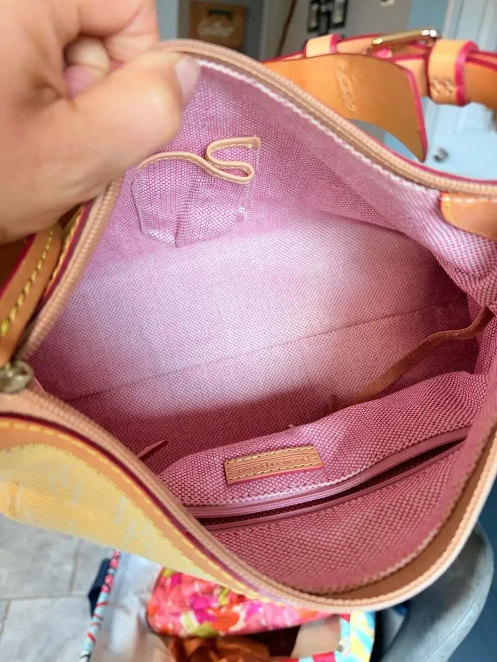 Dooney & Bourke 1975 Signature Monogram Canvas East West Hobo Bag